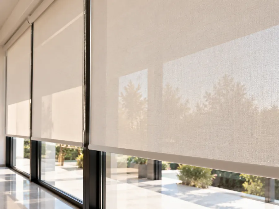 Cortinas roller en una ventana
